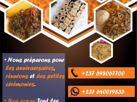 Service : RESTAURATION (anniversaire, réunion, mariage)  Localisation : YASSA-DOUALA 